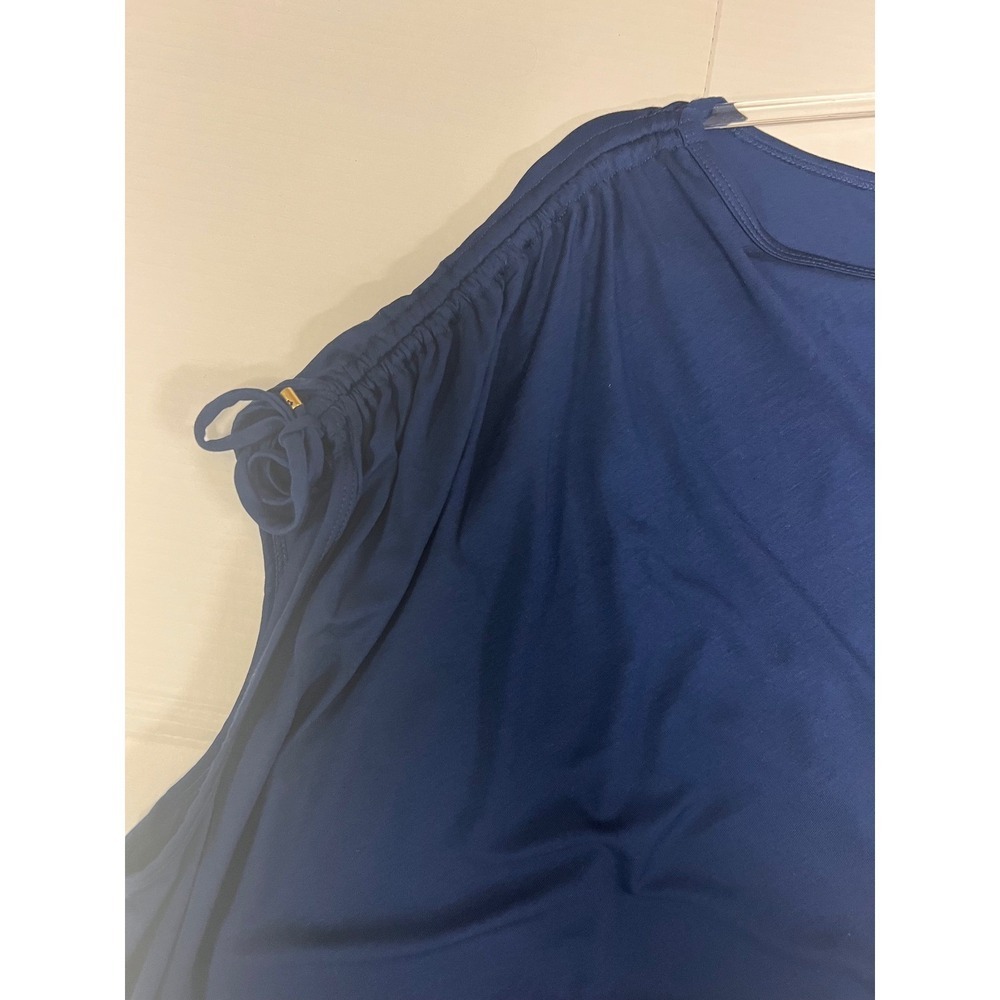 Trina Turk Navy Blue Jet Dress Ruched Drape Sleeveless Cocktail 2206301MH1 NWT M - Picture 4 of 13